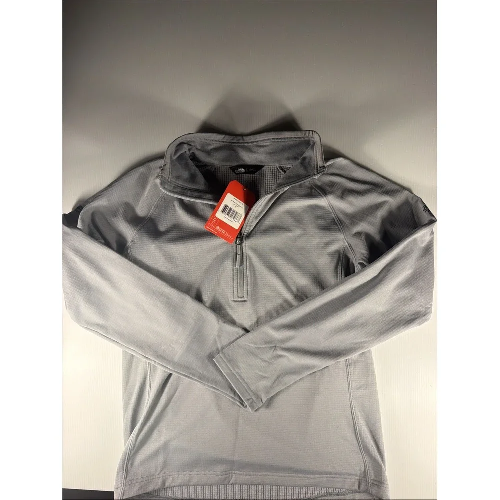 NWT The North Face Mountain Peaks 1/4 Zip Fleece Men M Gray Hired Logo